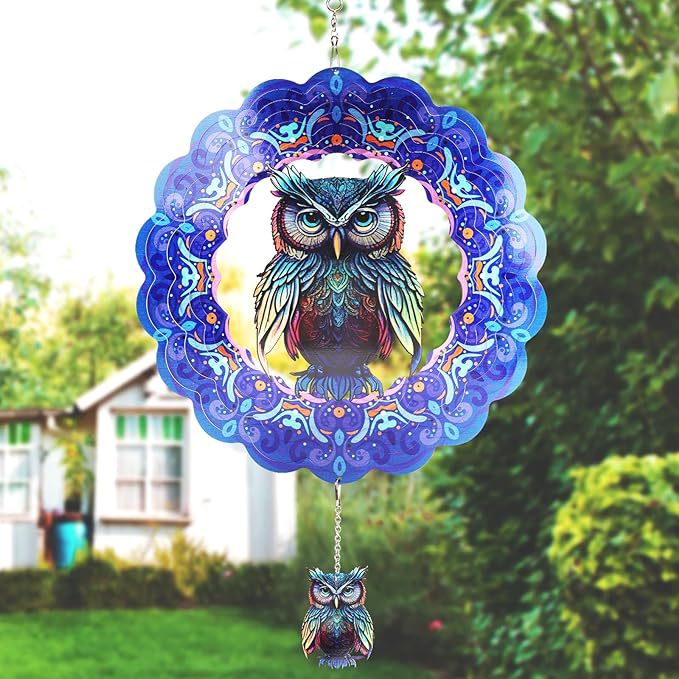 Wholesale animal wind-turning ornaments outdoor 3D rotating wind chimes